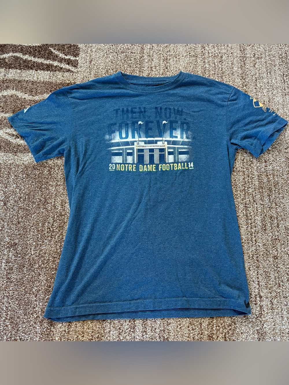 Notre Dame Fighting Irish Football 2014 “Then. Now. Forever” T-shirt Medium